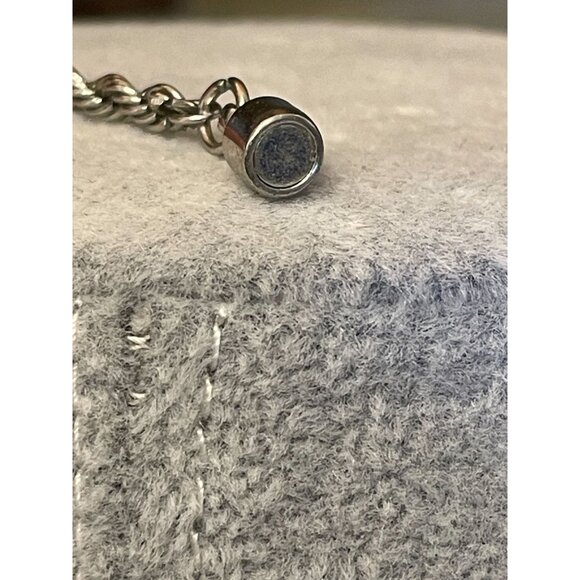 Silver diamond cut rope chain necklace braided twisted magnetic clasp 24" - Picture 5 of 6